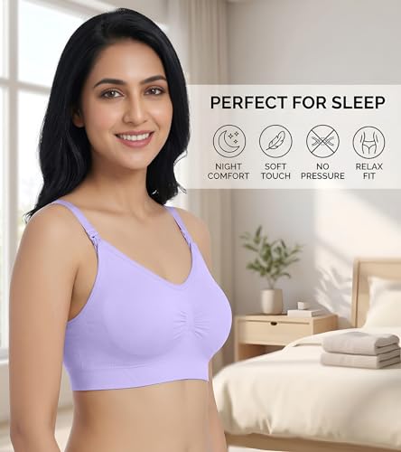 Image of DClub Comfort Revolution Seamless Bra -Easy lite Full-Coverage Wireless Everyday Bra with Soft Comfort with Removable Pad.