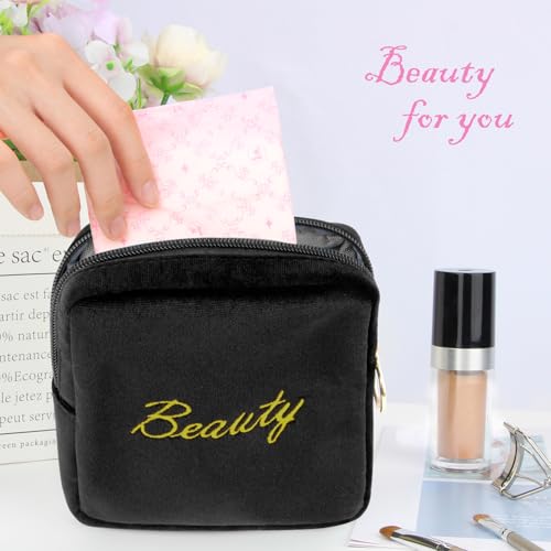 Image of Flannel Sanitary Napkin Storage Bags Menstrual Cup Pouch Portable Zipper Nursing Pad Holder Tampons Collect Bags Feminine Menstruation First Period Kit Bag for Women Red