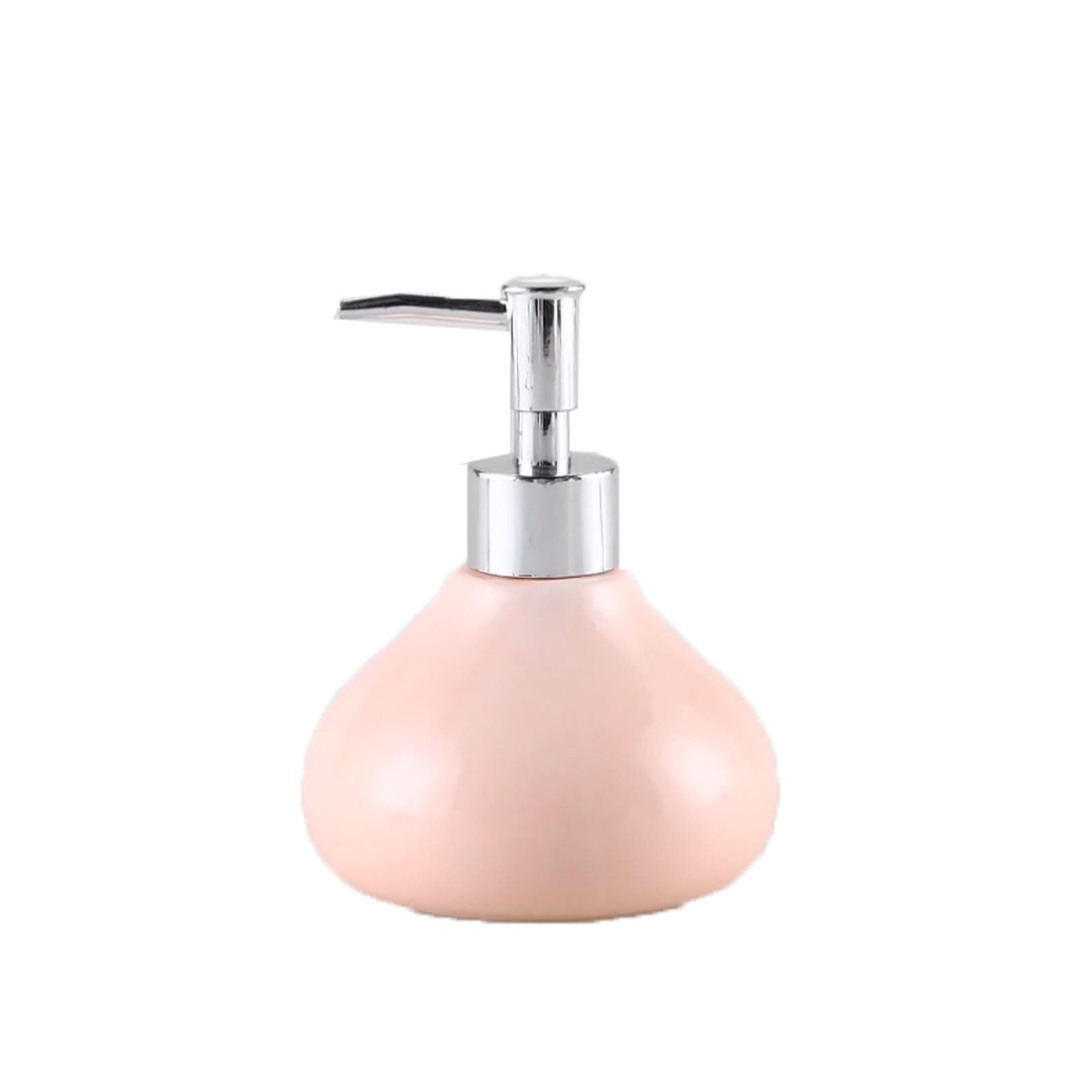 10.1oz Ceramic Soap Dispenser Square Design, Smooth Rounded Edges, Flat Stable Base, Countertop Lotion(Rose)