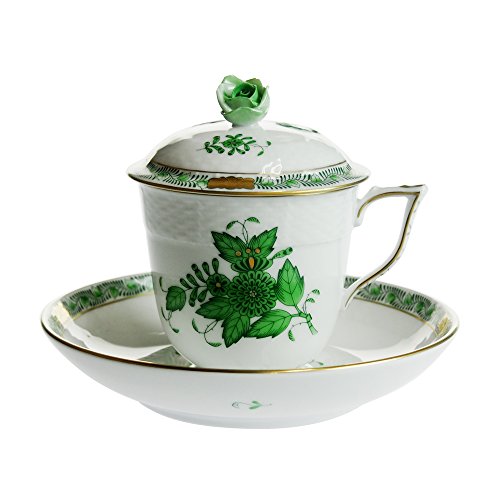 Herend AV Apony Green Herbal Tea Cup Saucer 705-0-09 [Parallel Import]