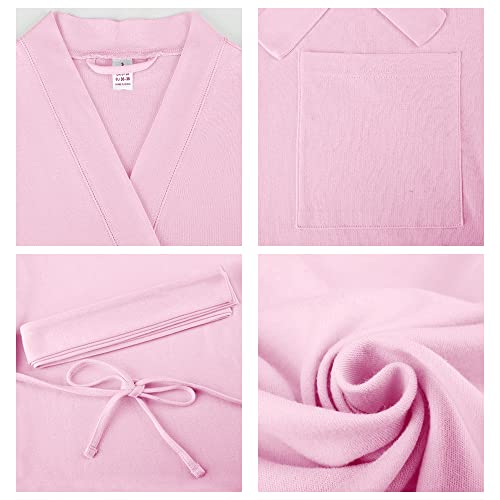 Image of U2SKIIN Womens Robes, 100% Cotton Lightweight Robes 3 /4 Sleeves Kimono Knit Soft Loungewear Short Bathrobe