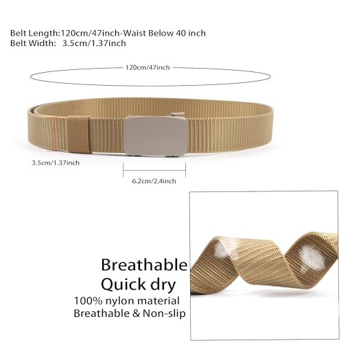 Coobbar Nylon Golf Belt - 3 Pack Canvas Men's Belt With Alloy Buckle, Adjustable, Durable, No Holes2