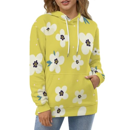 Sweatshirt fleurs jaunes pull à manche longue pour vos sorties