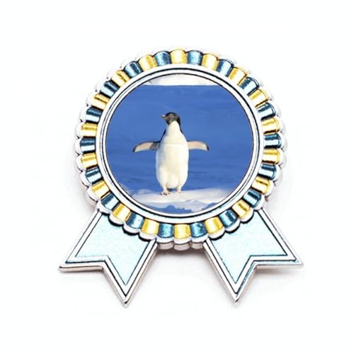 Broche pingouin blanc en métal M avec décor nature chic