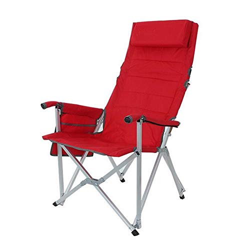 RMXMY Silla de Camping Respaldo Alto Ergonómico con reposabrazos Reposacabezas de Bolsillo Portátil Plegable Transpirable （Tres Colores Opcionales (Color : A)