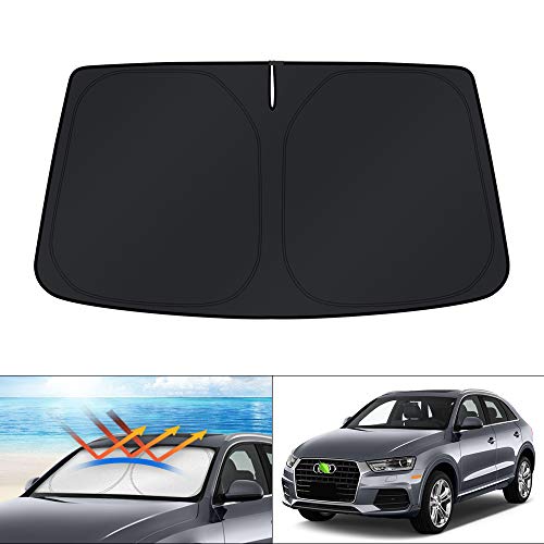 KUST Custom Fit Windshield Sun Shade for Audi Q3 2013 2014 2015 2016 2017 2018 Accessories Sunshade Foldable Window Sun Visor Protector Blocks UV Rays Keep Your Car Cooler