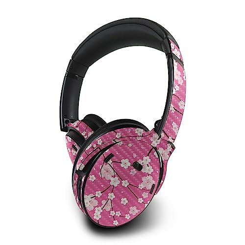Image of MightySkins Carbon Fiber Skin Compatible with Bose QuietComfort 45 Headphones Sakura Pink | Protective, Durable Textured Carbon Fiber Finish | Easy to Apply | Made in The USA