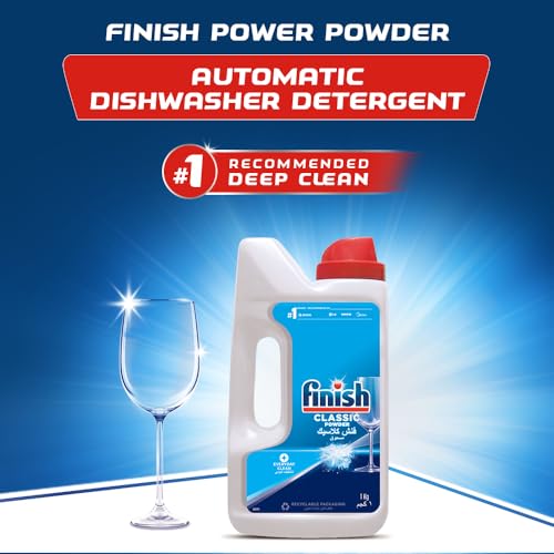 Image of Finish Classic Dishwasher Powder Detergent 1 Kg (Pack of 2) | World's #1 Recommended Dishwashing Brand