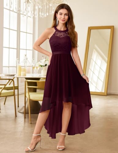 Image of Wedtrend Women's Semi Formal Dresses Halter Bridesmaid Dresses Wedding Guest Dress High Low Prom Dress