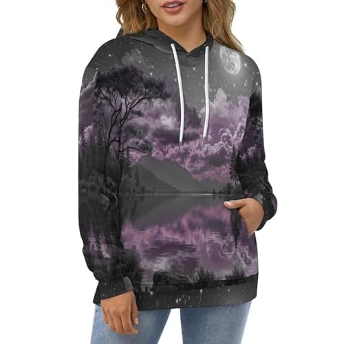 Sweatshirt casual homme imprimé ciel étoilé pull à capuche chic