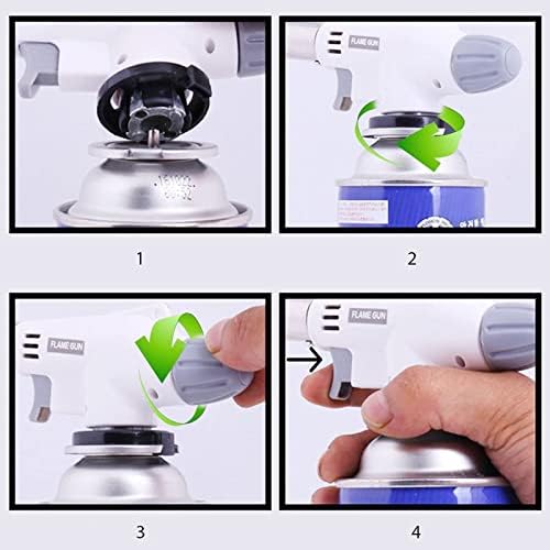 PUTOWUT Kitchen Blow Torch Gas Torch Flame Adjustable, Gas Butane Culinary for Home and Outdoor, Baking, Cooking, Camping and BBQ