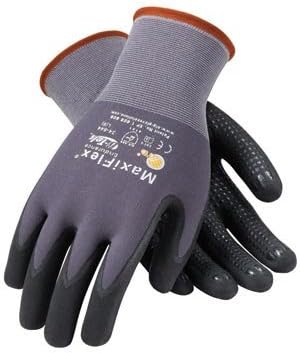 34-844/L Large MaxiFlex Endurance by ATG 15 Gauge Abrasion Resistant Black Micro-Foam Nitrile Palm And Fingertip Coated Work Gloves With Gray Seamless Knit Nylon Liner And Continuous Knit Wrist