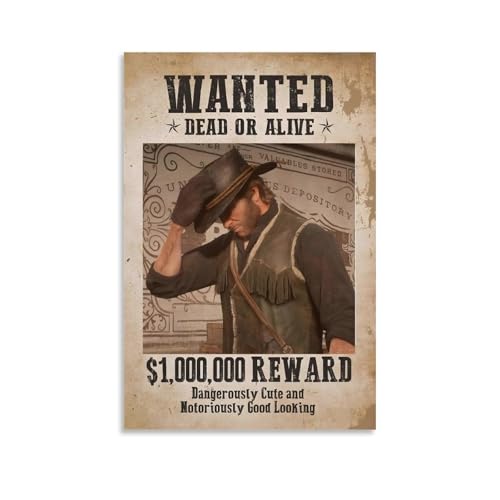 ATVIOX Red Dead Poster Redemption 2 Poster auf Leinwand ästhetische Wandkunst moderne Heimdekoration für Schlafzimmer Wohnzimmer 30 x 45 cm ungerahmter Stil