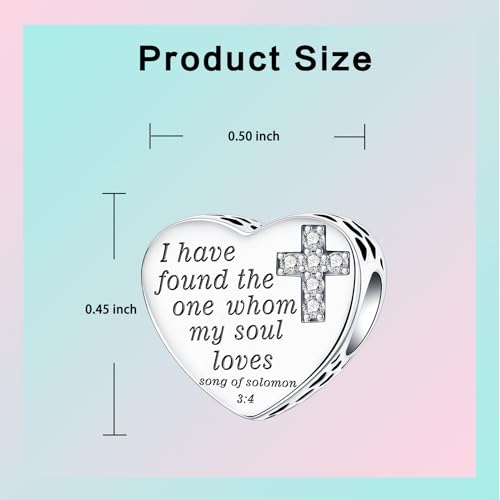 Image of LUXILLA Love You Best Friend Grandma Wife Heart Charm 925 Sterling Silver Charms Fit for Bracelets Necklace Jewelry Gift for Women