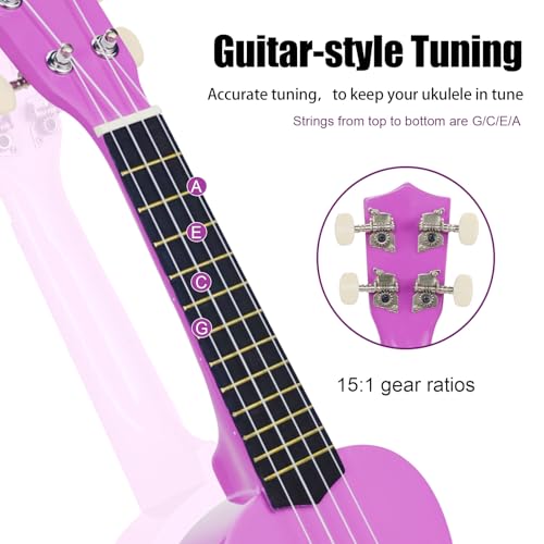 ukulele 21 inch soprano ukulele for beginners hawaii ukelele four string wood uke for starter violet