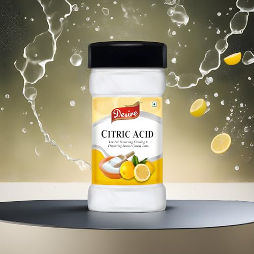 Image of Desire Citric Acid Powder - 100g | Food Grade Lemon Salt (Nimbu Sat) for Cooking, Cleaning, Plant Care & Natural Preservation | Multipurpose Crystals