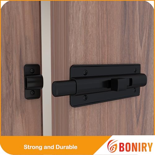 Image of Boniry Premium Heavy Duty Door Latch | Door Stopper Lock | Main Door High Security and Home and Office Doors for Wooden and PVC Door Latch (1, Black)