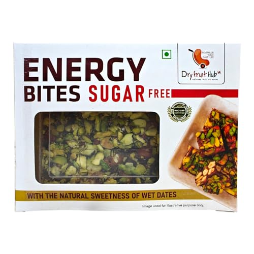 Image of Dry Fruit Hub Energy Bites 250g | Sugar Free Dry Fruit Chikki With Sweetness oF Dates, Kaju, Badam, Pista & Pure Ghee | Protein Rich Healthy Snack | Dates Barfi | No Added Sugar