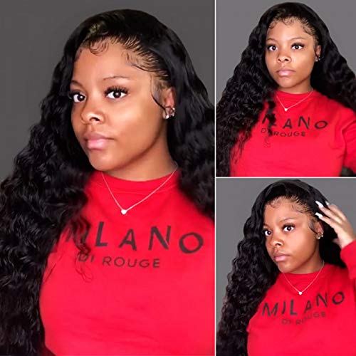 8A Grade Loose Deep Wave Lace Front Human Hair Wigs for Black Women 150% Density Brazilian Virgin Hair Pre Plucked Natural Hairline with Baby Hair VIVI BABI