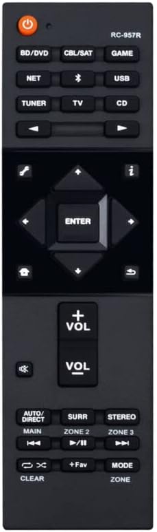 Replacement Remote Control Replace for TV/Audio/Projector RC-957R for Pioneer AV Receiver VSX-LX102 VSX-832 VSX-932 VSX-933