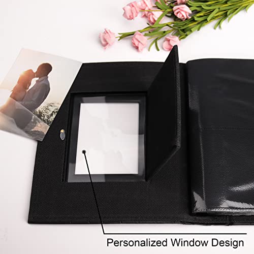 Vienrose Photo Album For 200 4X6 Photos Leather Cover Extra Large Capacity Picture Book For Family Wedding Anniversary Baby Vacation Black #TOP2