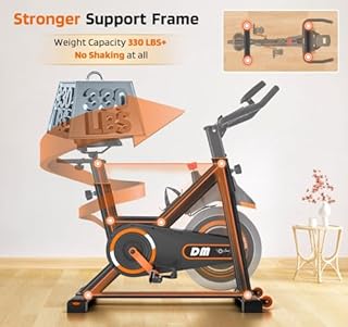 DMASUN Exercise Bike, Silent Magnetic Resistance Stationary Bike for Home with 330 LBS Capacity, Pedals with Anti-loosening Nuts, Indoor Bike with Digital Display