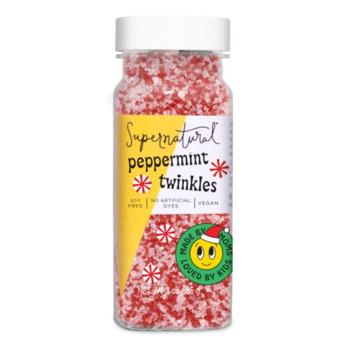 Supernatural Peppermint Twinkles, Dye-Free, Mint Sugar Sprinkles, 3oz