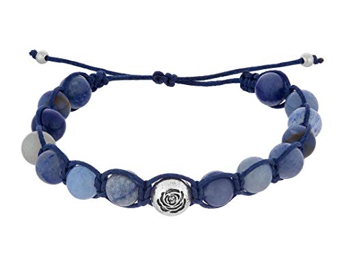 Annie LeBling - Blue Aventurine Stone Beaded Bracelet in Rose, Chakra Bracelets with Healing Stones, Annie LaBlanc Bracelets, Healing Energy Natural Gemstones, Stackable Unisex Bracelets