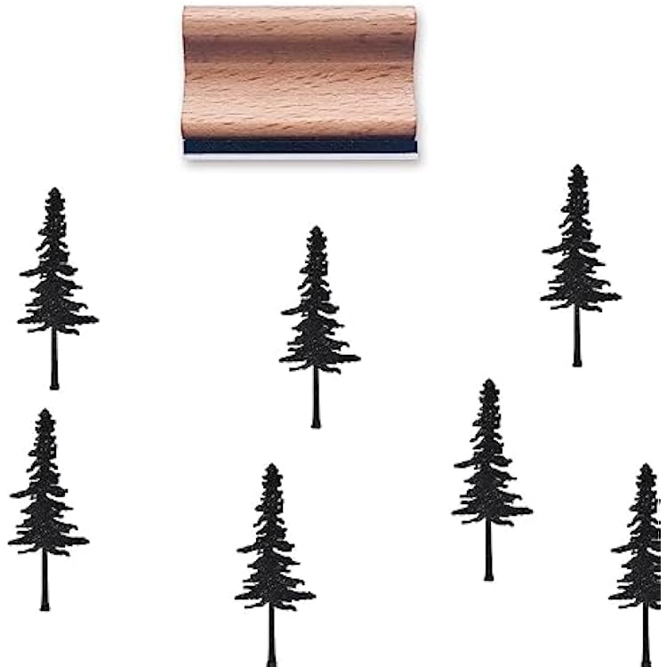 Pine Tree Rubber Stamp, 1-13 Medium Stamp for Guadeloupe | Ubuy