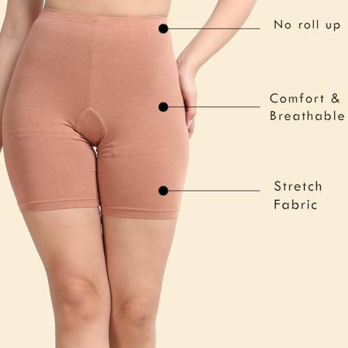 Image of Lavos Women Under Dress Sports Cycling Shorts, Bamboo Cotton Activewear Yoga Gym Workout Anti-Bacterial Uniform, Elastic Mid Waist Shorties Tights for Womens and Young Ladies