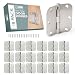 18 Pack of Door Hinges Satin Nickel - 3 ½" x 3 ½" Inch Interior Hinges for Doors Brushed Nickel with 5/8" Radius Corners