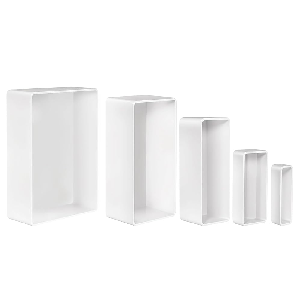 CTRLZS 5 Pcs Silicone Resin Molds Set with Wooden Support, Large Rectangle Epoxy Casting Molds for DIY Decor