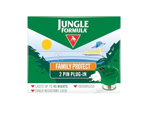 Jungle Formula Family Protect Plug-in Mosquito Repellent - for Mosquitoes and Biting Insects Lasts up to 45 Nights