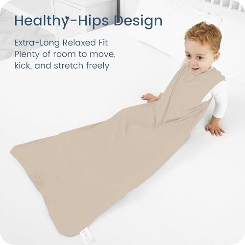 Image of Toddler Sleep Sacks 2T-3T-4T, 0.5 TOG Light Summer Wearable Blankets, Extra Long XL Sleeping Bags, 2 Pack
