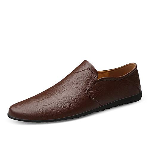DIYHM Volón de conducción para hombres Mocasines de barco Slick on Style Ox Cuero Top Top Top Whippersnapper Whippy (Color : Brown, Tamaño : 42 EU) Cover