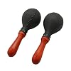 Percussion Maracas Shaker Rasseln Sandhammer Percussion Instrument mit ABS Kunststoffschalen und Holzgriffen für Live-Auftritte und Aufnahme-Sessions (schwarz)