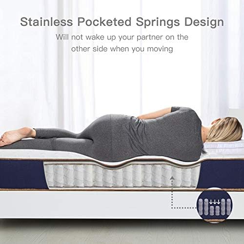 BedStory Single Mattress, 9 Inch Memory Foam Pocket Spring Mattress, 3ft Spring Mattress with Skin-friendly Fabric and Breathable Foam Medium Firm Hybrid Innerspring Mattress in a Box 90x190x23cm