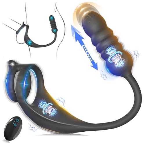 Thrusting-Prostate-Massager-Sex-Toy-with-Vibrating-Cock-Ring-Taint-Stimulator-Male-Anal-Dildo-Vibrator-Kinky-Adult-Sex-Toys-Games-MXUXEN-Remote-Control-Wearable-Silicone-Anal-Butt-Plug-for-Men