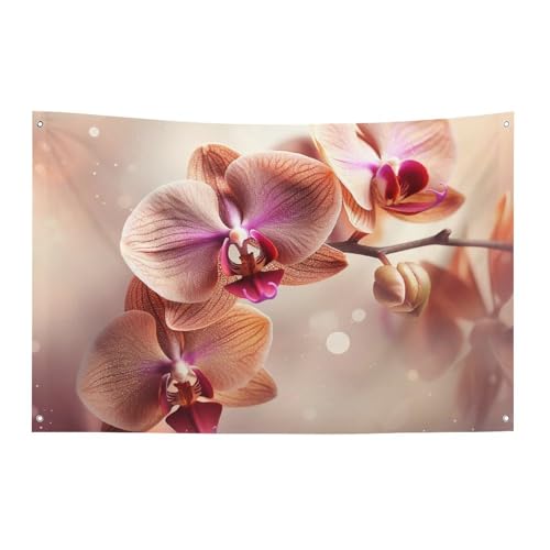 Drapeau de jardin saisonnier orchidée pour décoration extérieure et intérieure de fête