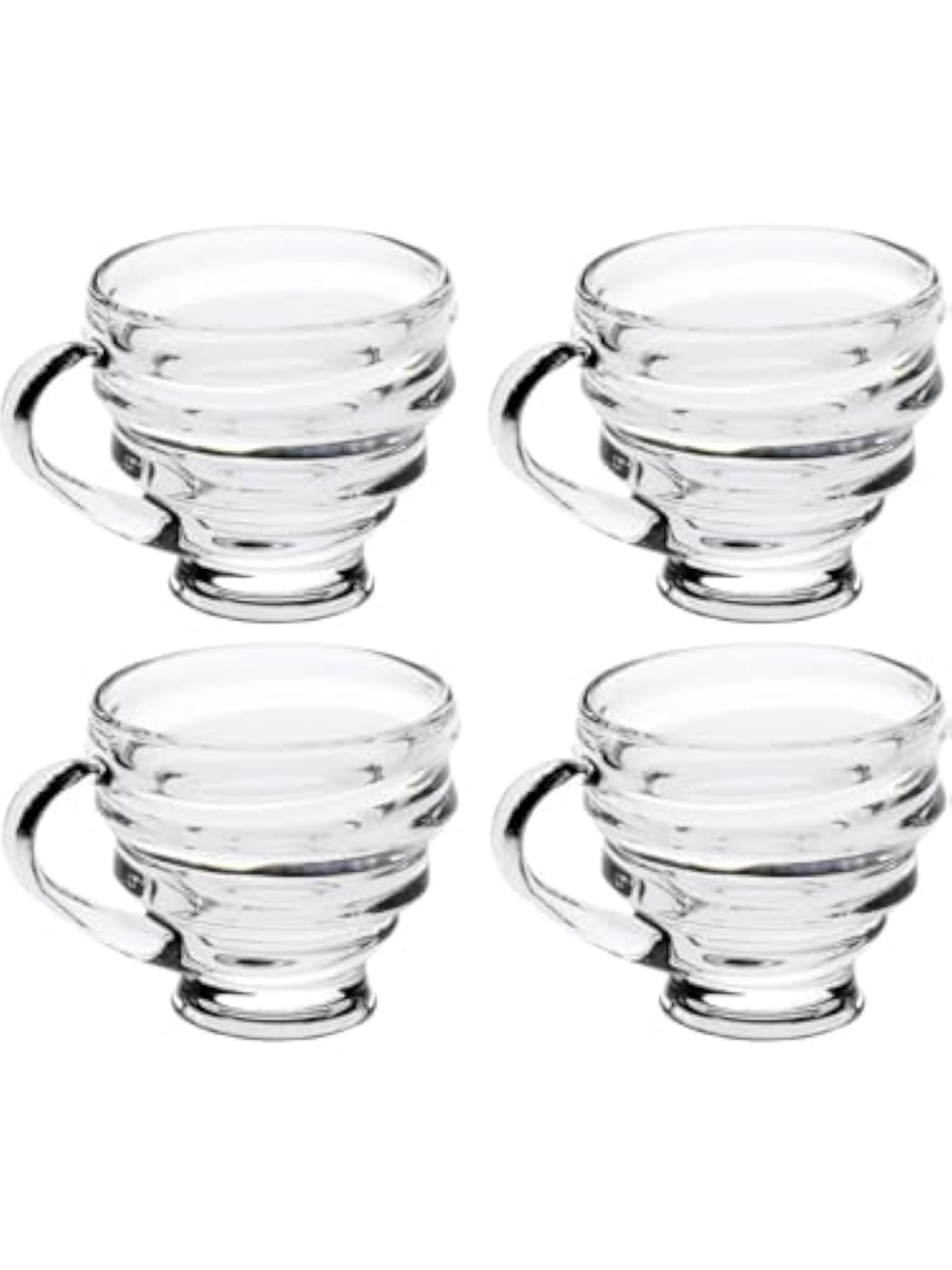 Clear Glass Coffee & Tea Cup Set, Pack of 7