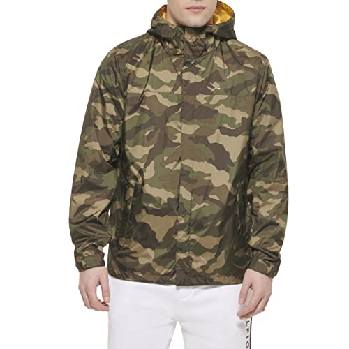 Tommy Hilfiger Mens Lightweight Breathable Waterproof Hooded Jacket Raincoat, Camouflage, 3X-Large Us #TOP4