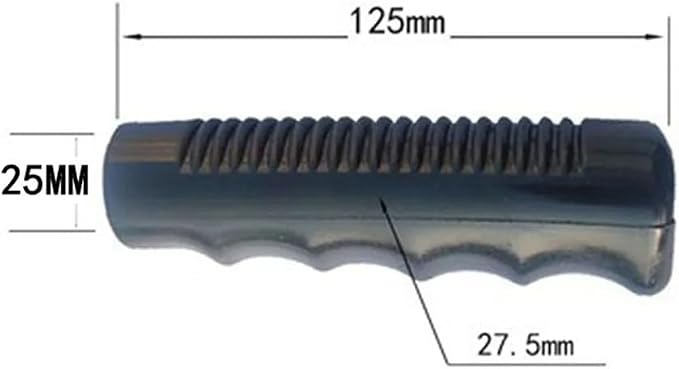 Cubiertas de mango de goma para carretilla, tubos redondos negros, mangos universales de PVC antideslizantes, 2 piezas (125 x 21 mm) miniatura 2
