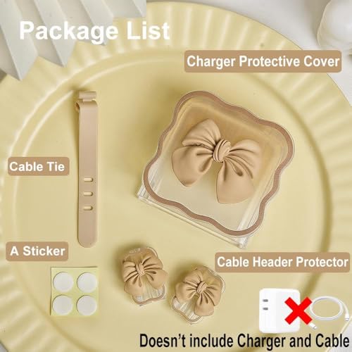 Image of FACTOTECH Case for MacBook & iPad Charger, 29w 30w 35w Charger Case, Travel Cord Organizer, Accessories (for Apple 29w 30w 35w Adapter)-Brown Bow