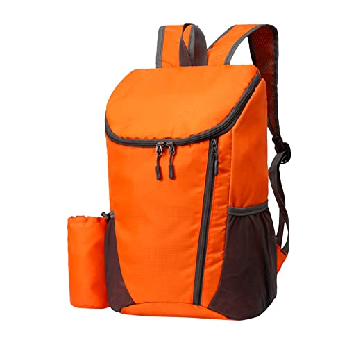 Bolsa exterior personalizada a prueba de agua, plegable, bolsa ligera portátil para exteriores, mochila deportiva sólida para senderismo, viajes, mochila para niños, naranja, Talla única