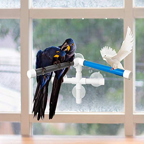 Furpaw Bird Perch, Parrot Shower Perches Portable Suction Cup Bird Window Perches for Birds Stand Platform Toy Parrot Window Perch for Budgies Parakeets Cockatiels - Image 8