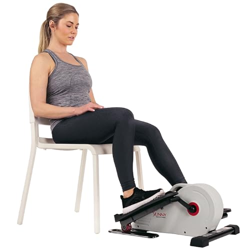 Sunny Health & Fitness Elíptica Debajo del Escritorio, Mini Vendedor Ambulante elíptico magnético, ejercitador de Pedal portátil para pies y piernas para el hogar o el Trabajo - SF-E3872