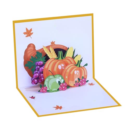 lanema 3D Pop up Abóbora Folha de Bordo Cartão de Ação de Graças Festival Cartões de Papel para Aniv