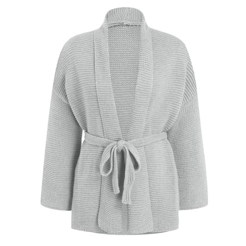 Cárdigan de gofre para hombre con cinturón estilo kimono chaqueta cómoda