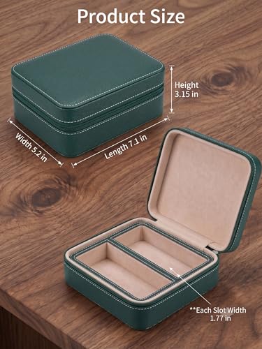 Image of ROSELLE Eyewear Travel Case for women men, Luxury leather 2 /3-Slot Eyeglasses Storage Box for Multiple Glasses and Sunglasses