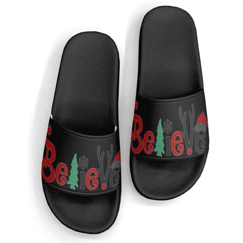 Christmas Tree Design Slippers Sandals for Women Men Casual Athletic Sandals Pool Shower Indoor Outdoor Slide Slippers